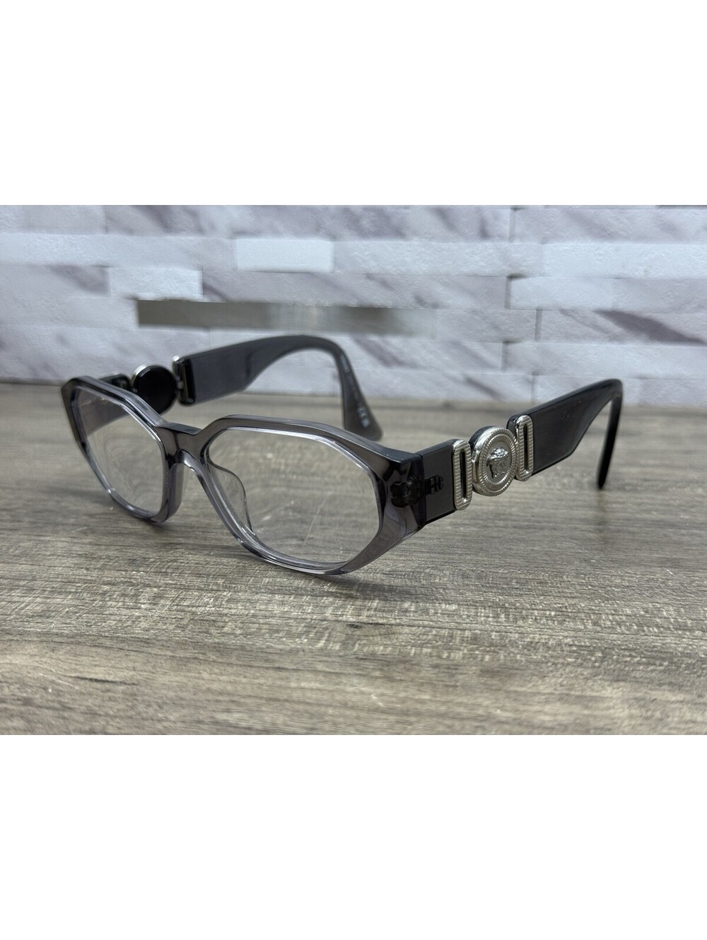 VERSACE Eyeglasses 3320-U 593 Dark Grey Transparent Authentic Frames 56-16-145